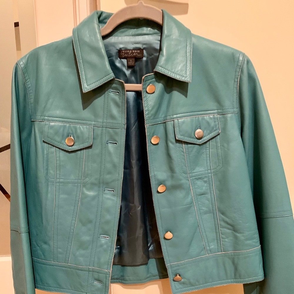 Blue Leather jacket